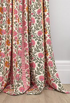 Petal & Block Latika Stripe, Sunset - Made to Measure Curtains